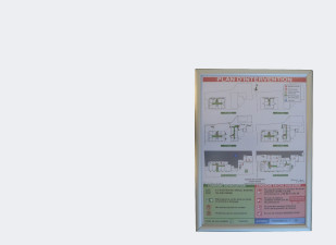 Plan d'évacuation avec cadre aluminium