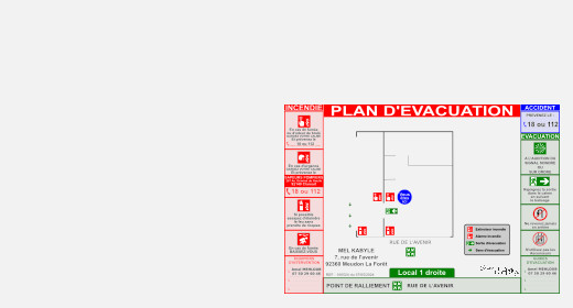 Plan d'évacuation pour magasin