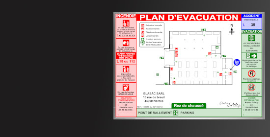 plan d'évacuation norme NFX 08-070